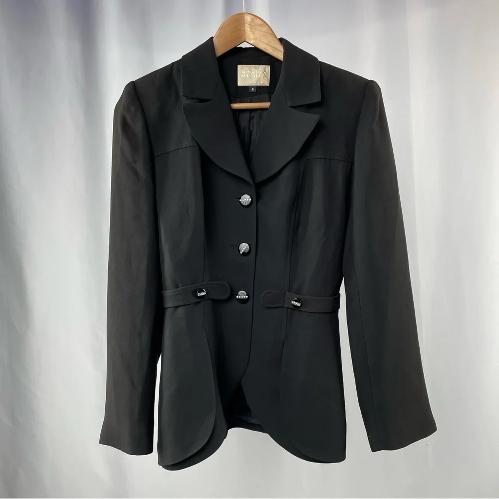 Alberto Makali Button‎ Blazer in Black Size 4